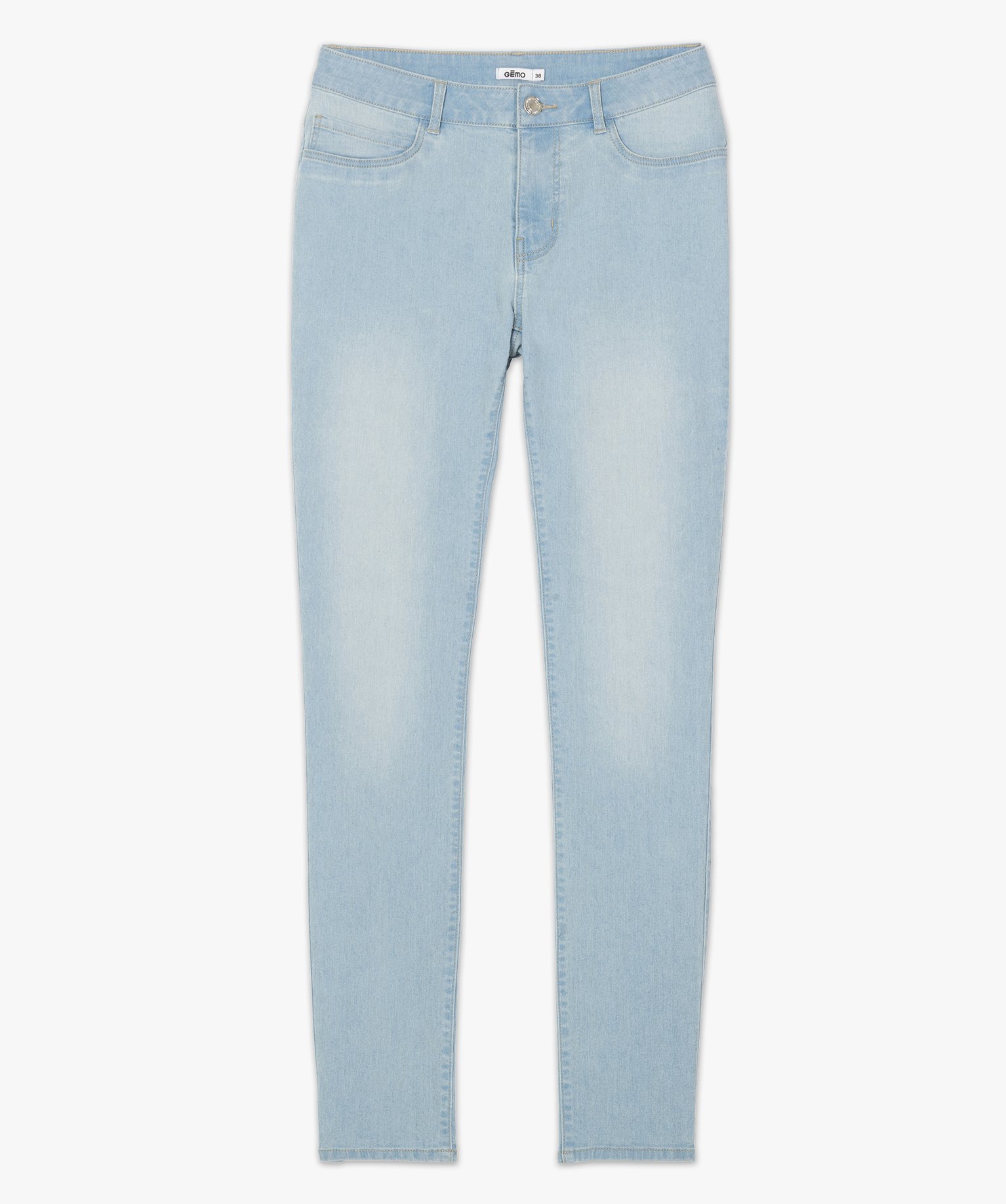 Jean femme délavé coupe slim bleach | GEMO