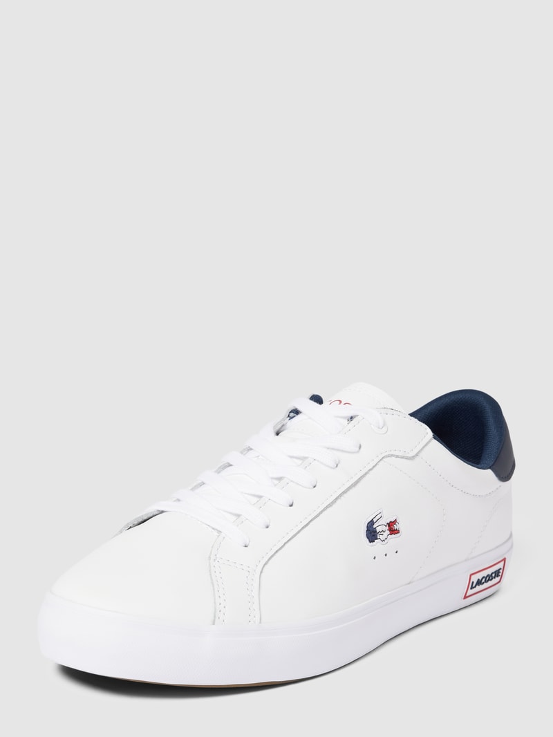 Sneaker aus Leder mit Label-Details Modell 'POWERCOURT' in weiß