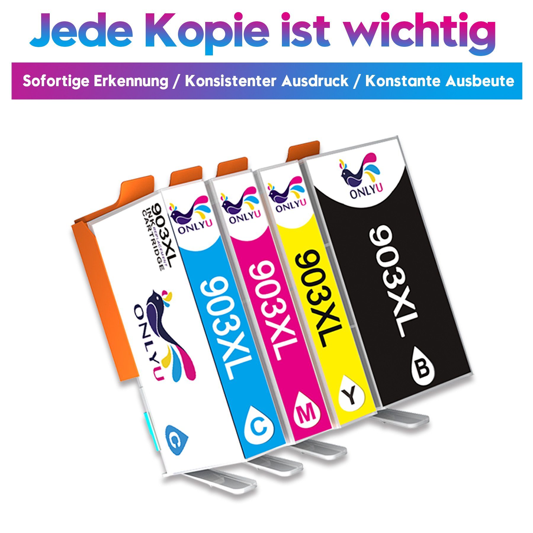 ONLYU Multipack ersetzt für HP 903XL 903 XL 6950 6970 6960 Tintenpatrone (6963 6975 6964 6976 6965 6978 6966 6979 All-in-One Drucker, 0-tlg)