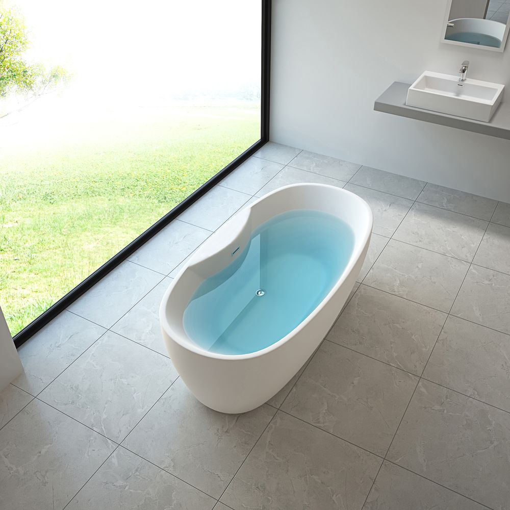 TroniTechnik Freistehende Badewanne Acrylbadewanne Standbadewanne Anafi 170cm x 80cm x 58cm