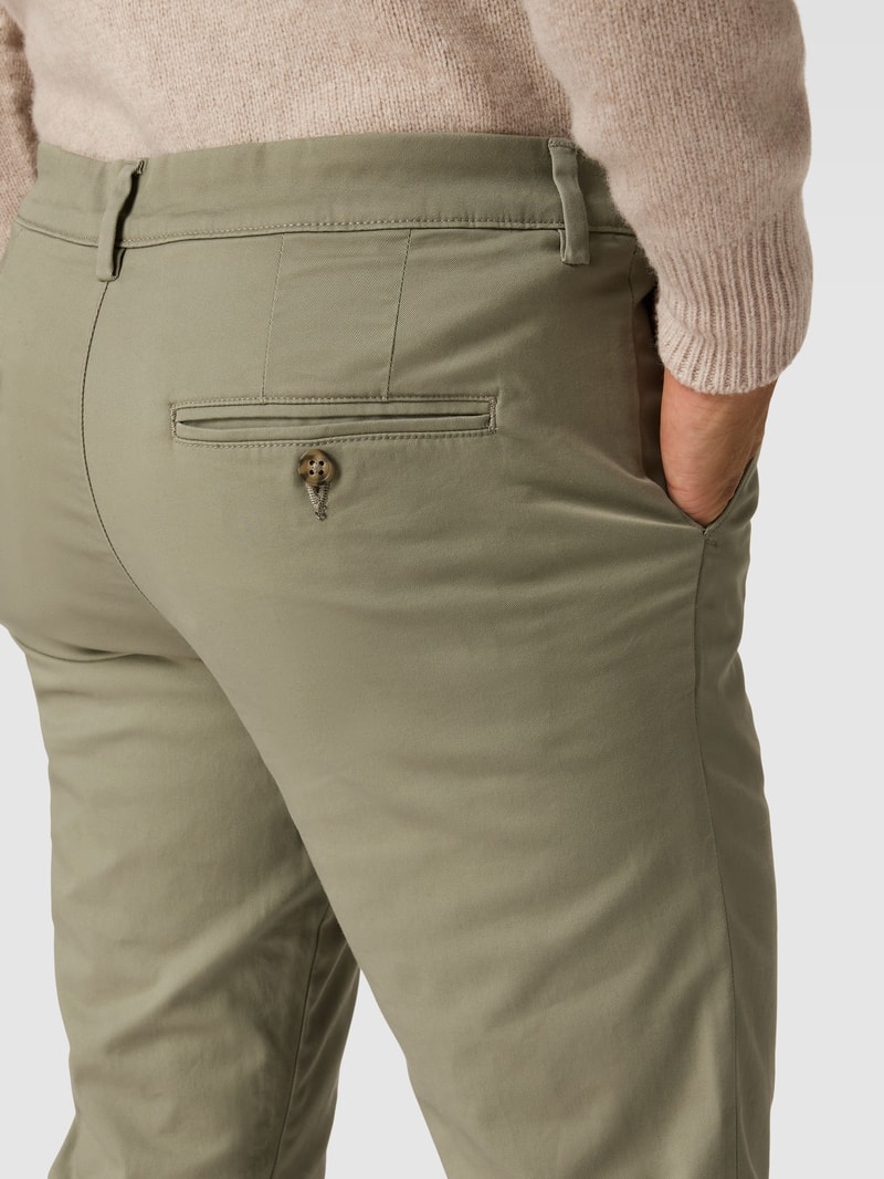 Slim Fit Hose mit Paspeltaschen am Gesäß Modell 'Miles' in khaki