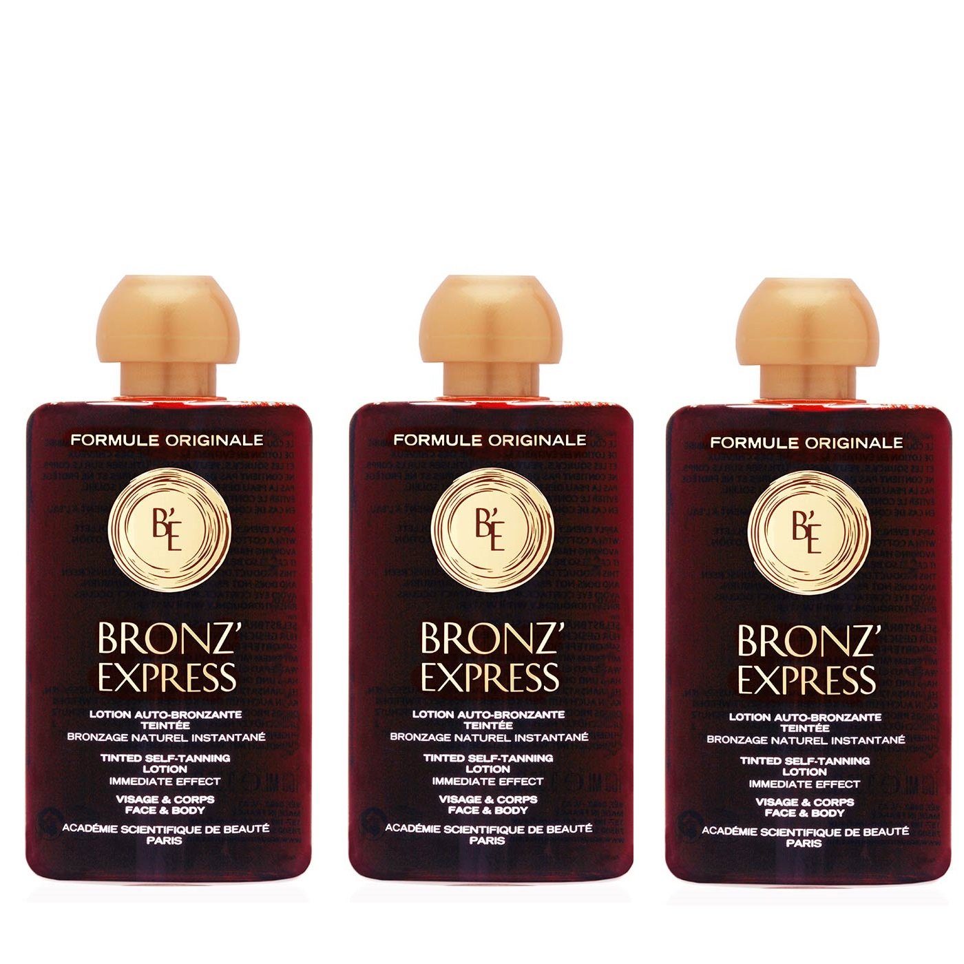 Acadèmie Selbstbräunungslotion 3x Academie Bronz Express Lotion Auto-Bronzante Teintee Selbstbräunung