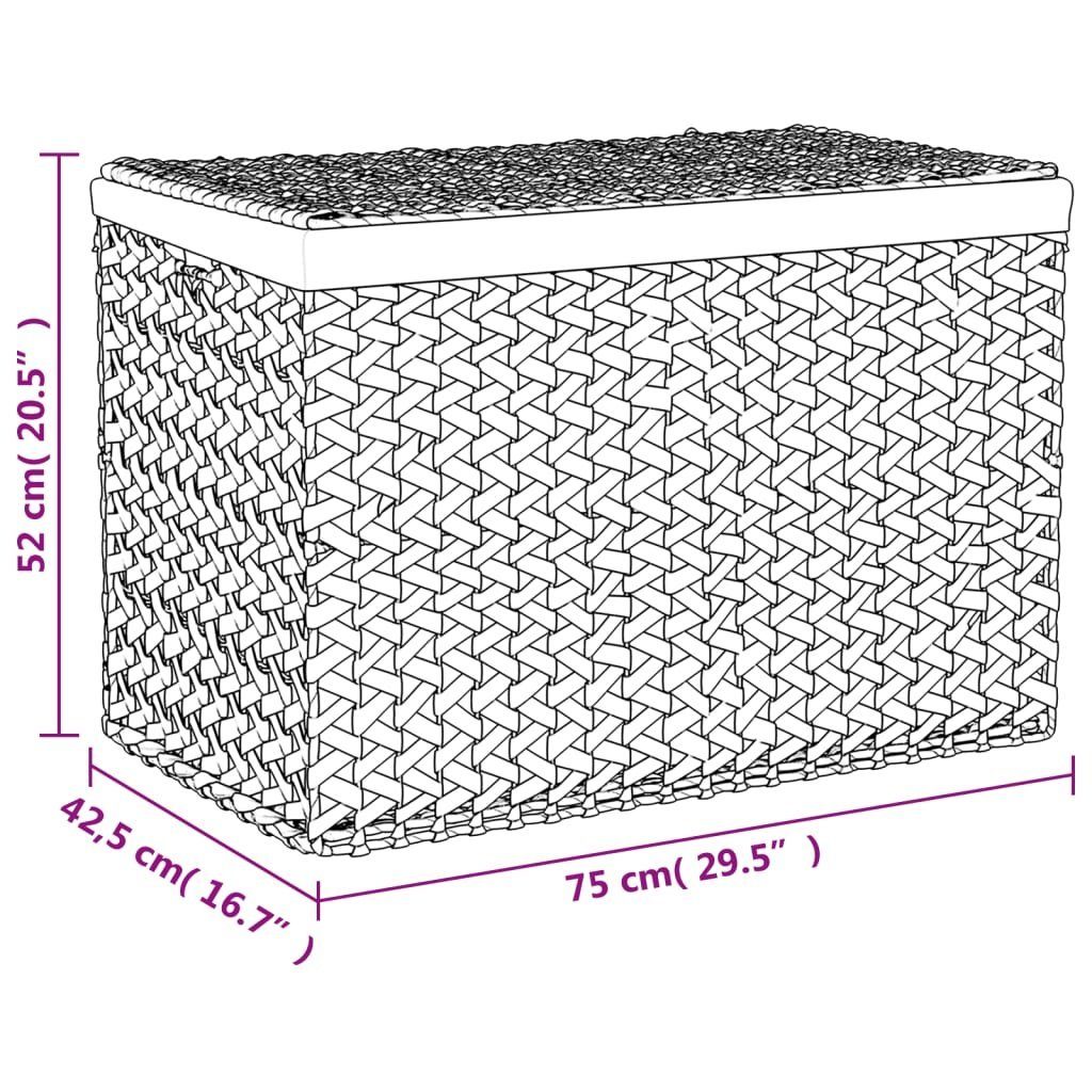 vidaXL Wäschekorb Wäschekorb mit 3 Fächern 75x42,5x52 cm Wasserhyazinthe (1 St)