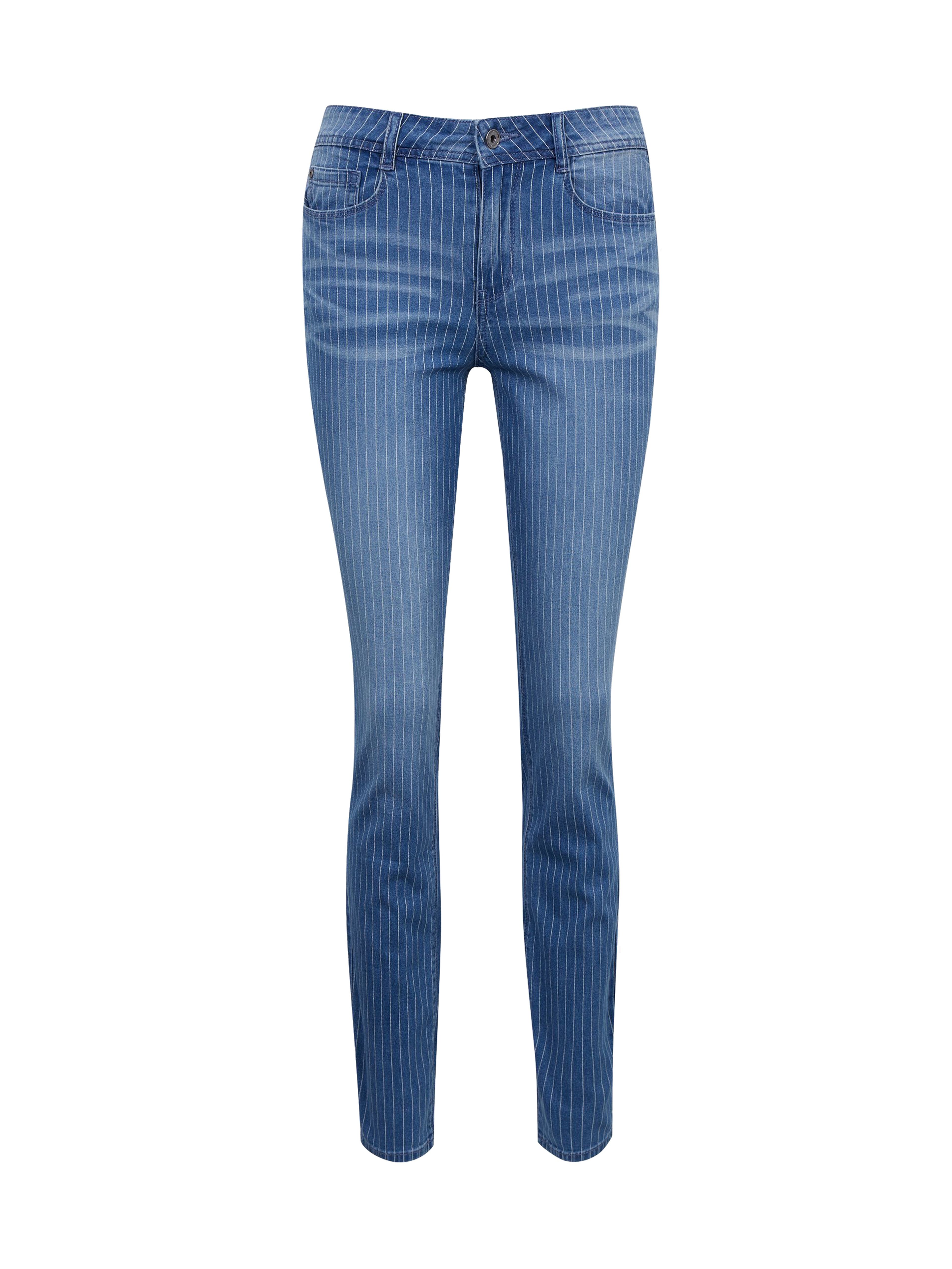 Blaue gestreifte Slim Fit Jeans für Damen ORSAY