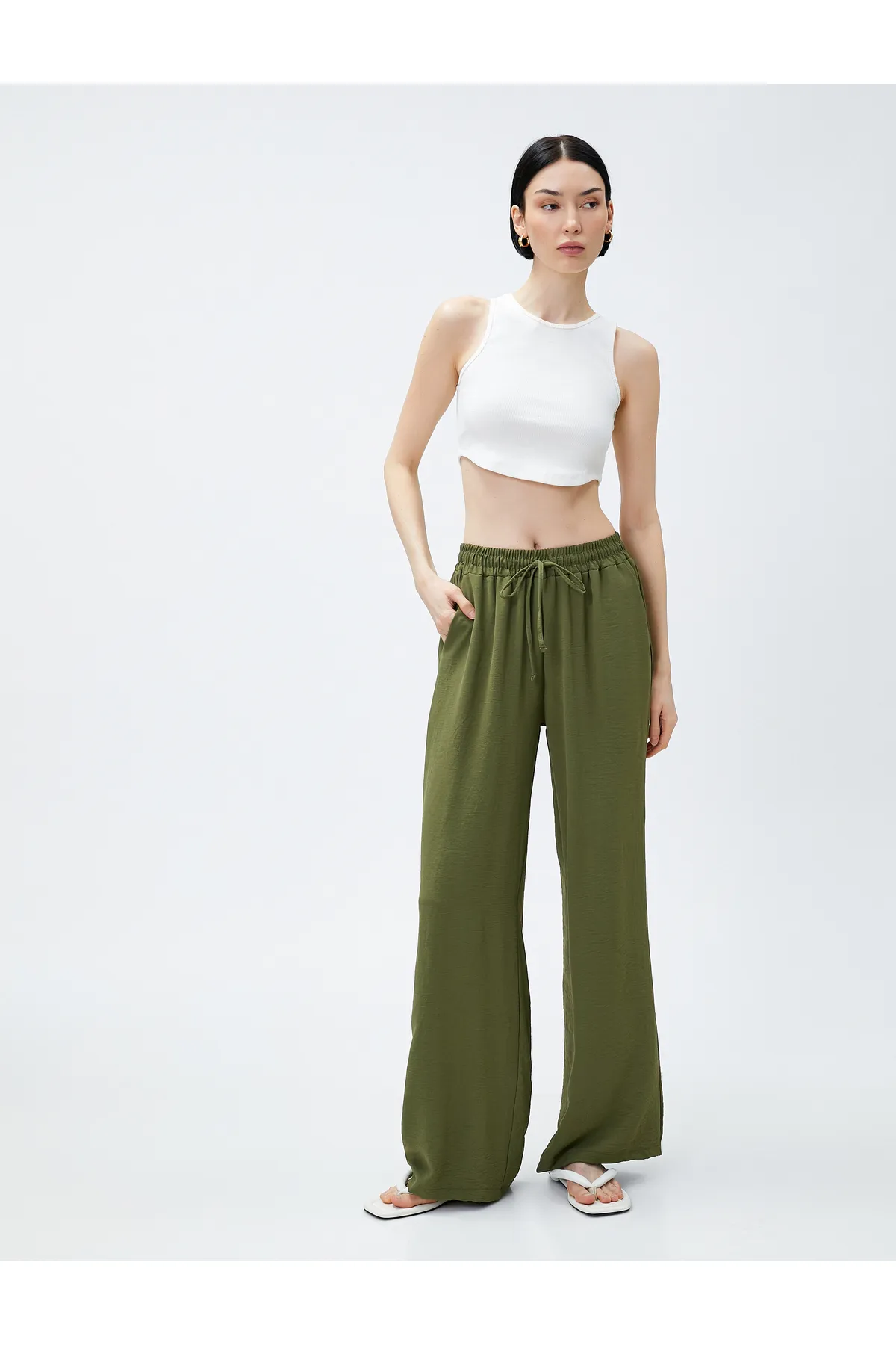 Koton  Bequeme Hose mit weitem Bein und Bindebund