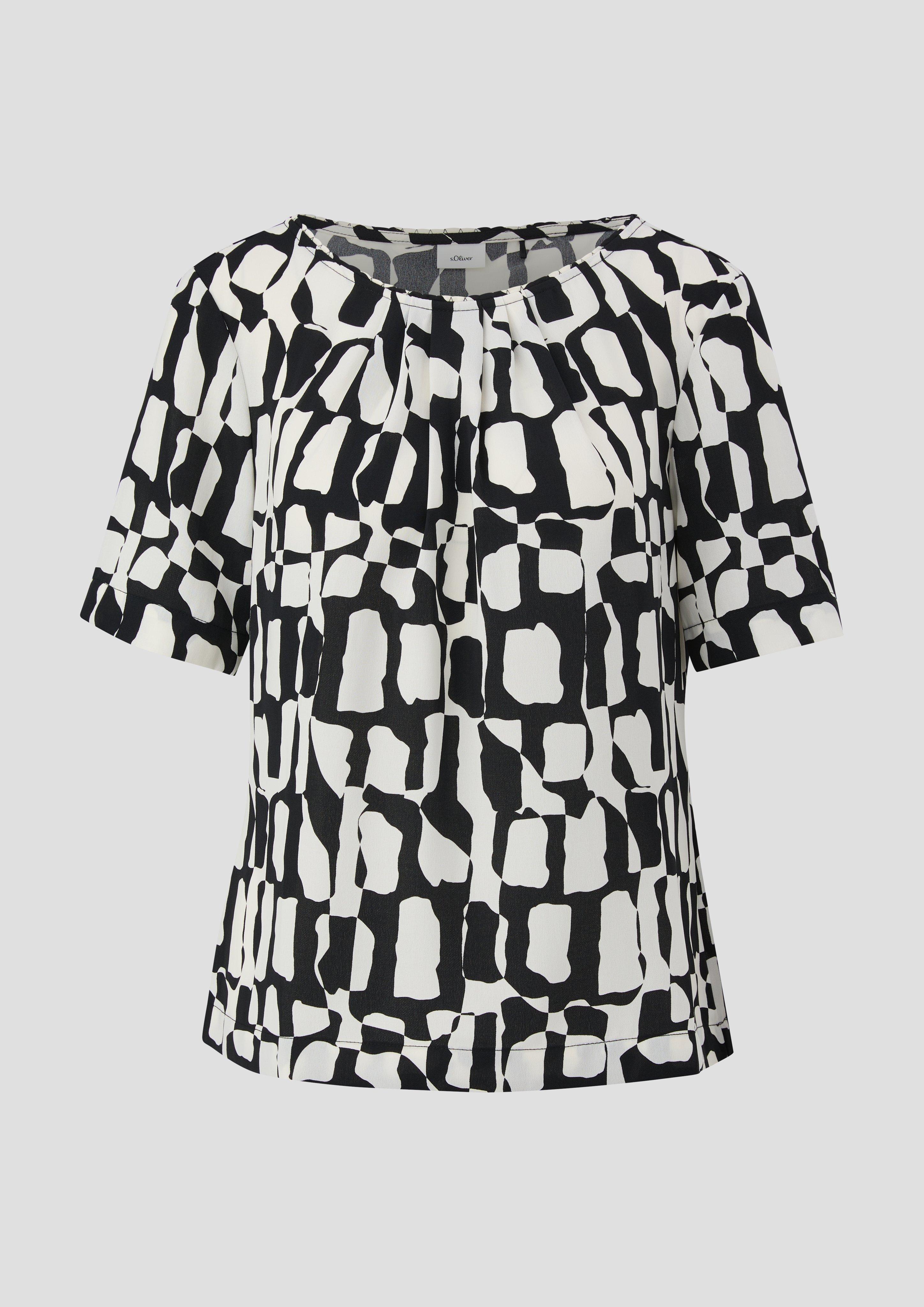 Gemusterte Bluse mit Falten-Details  2142727-99A1