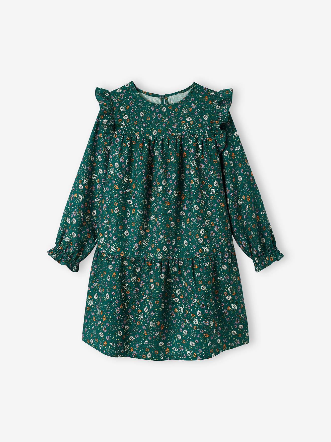Vertbaudet Mädchen Volantkleid Oeko-Tex - wollweiß