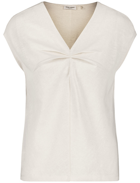Kurzarmshirt mit Faltendetail