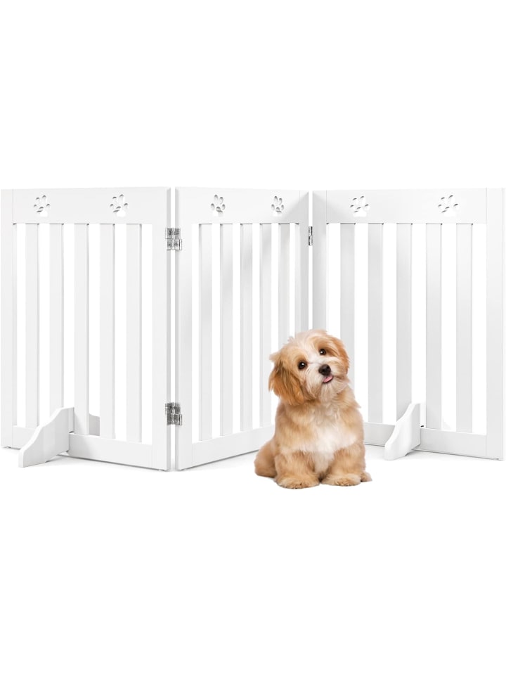 COSTWAY Absperrgitter Hunde 3 tlg. 60cm in Weiß günstig kaufen onesize