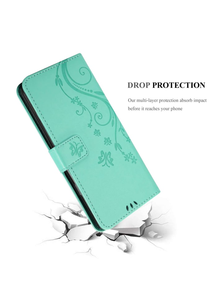 cadorabo Hülle für Samsung Galaxy A80 / A90 4G Blumen Design in FLORAL TÜRKIS günstig kaufen onesize