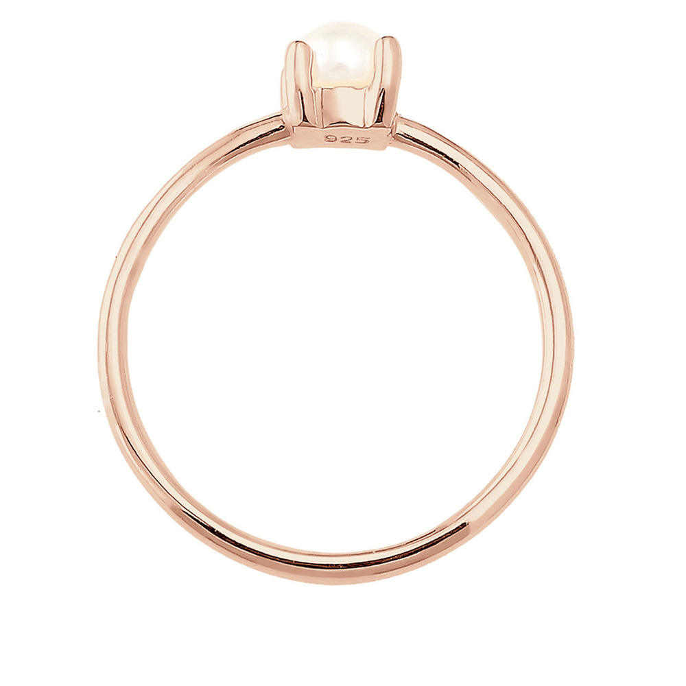 Elli Elli Bague Femmes Solitaire avec Perle d'eau douce en Argent Sterling 925 Bague