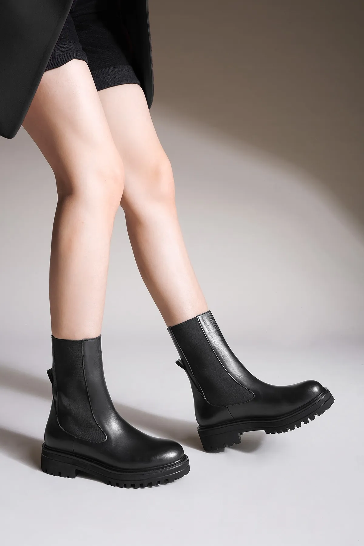 Marjin  Stiefelette - Schwarz - Flacher Absatz