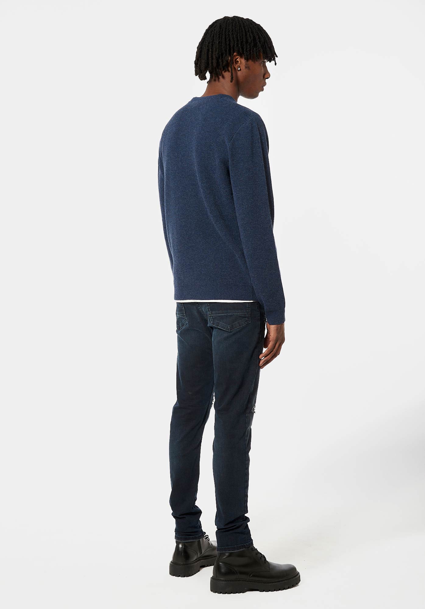 SADAK  Pull en laine bleu Homme
