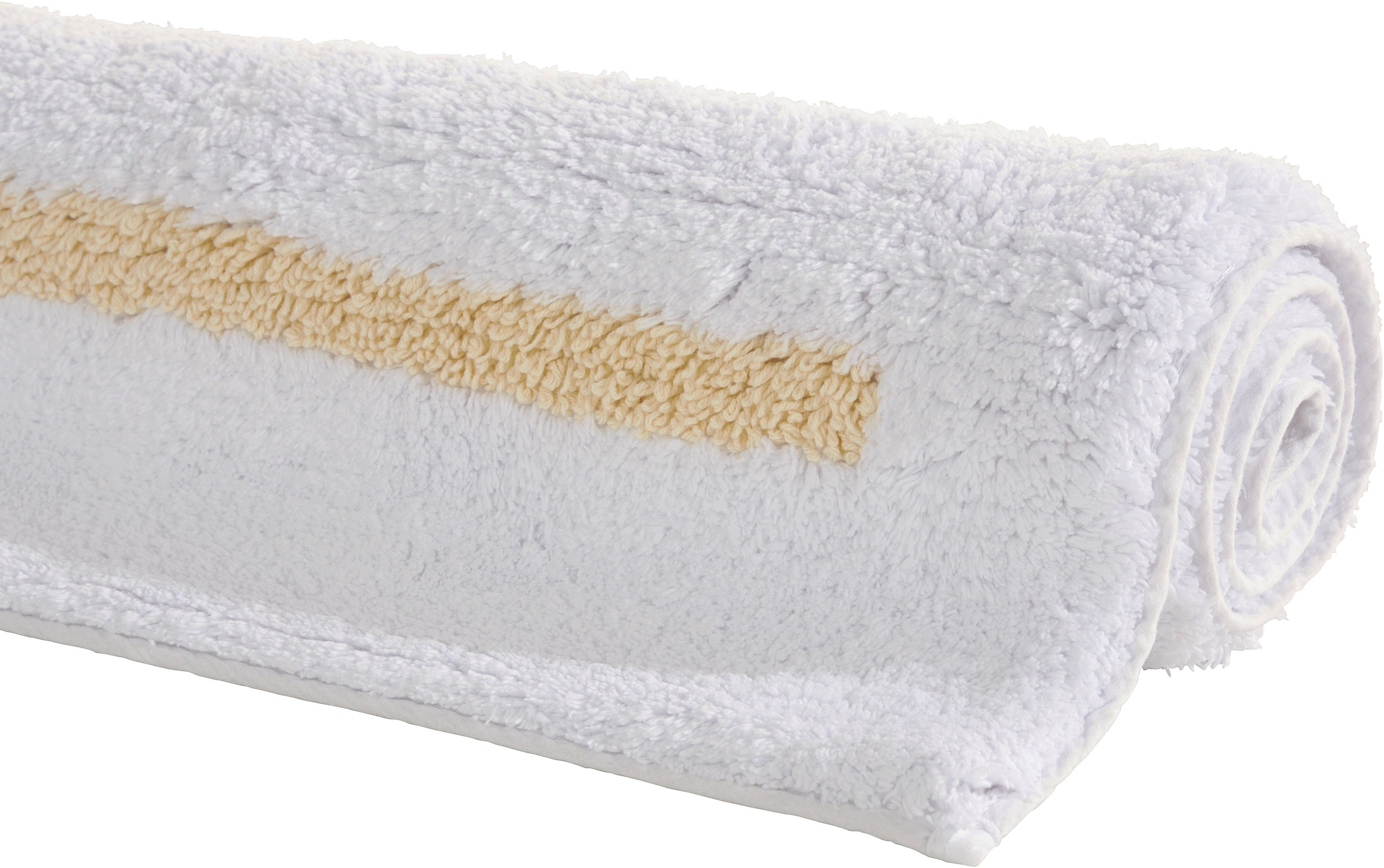 Badematte Jöran LeGer Home by Lena Gercke, Höhe 10 mm, beidseitig nutzbar, schnell trocknend, strapazierfähig, Baumwolle, rechteckig, Badteppich, Badematten Set im Streifen-Design
