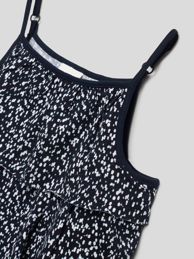 Top mit Allover-Muster in marineblau