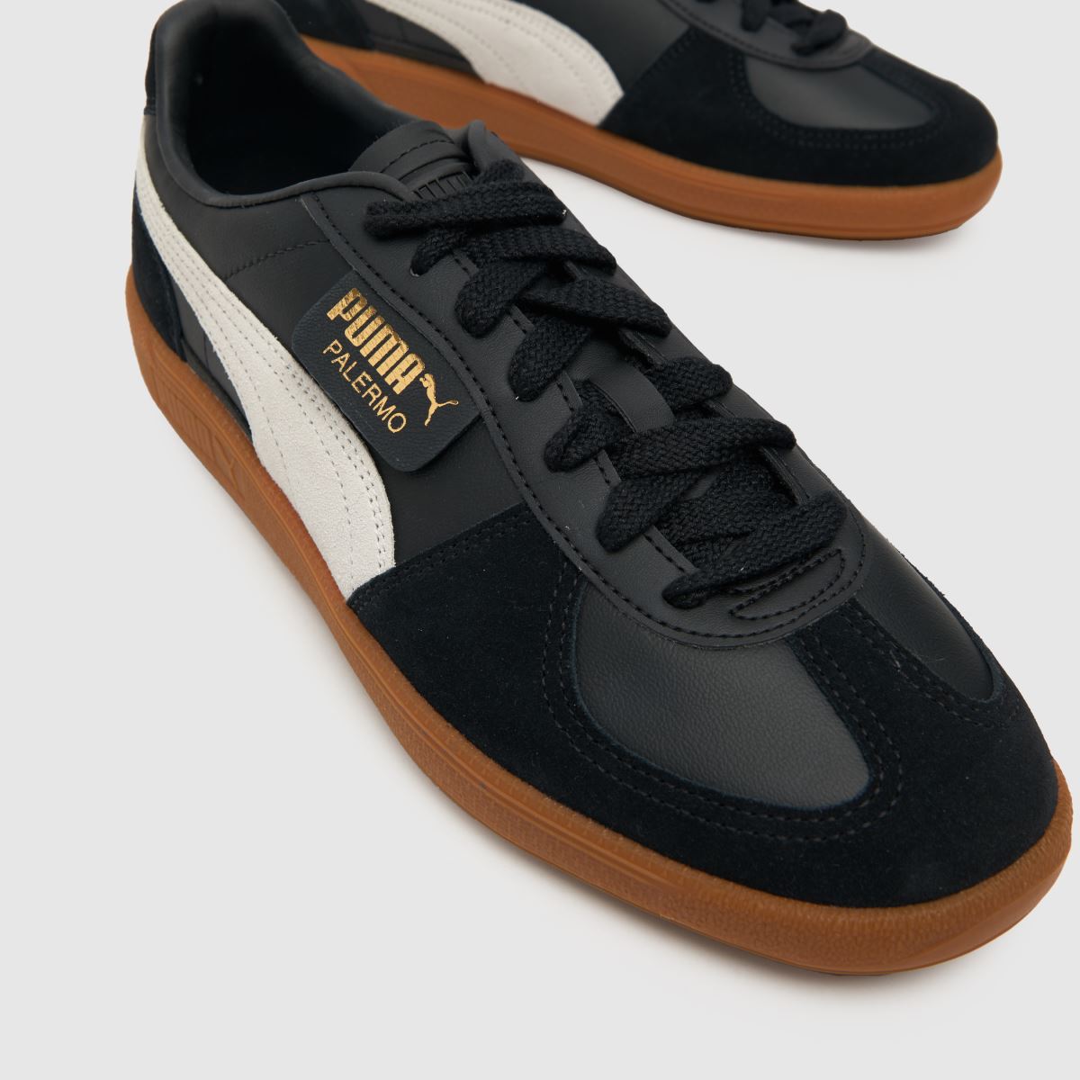 PUMA Palermo bőr edzőcipők fekete és fehér színben