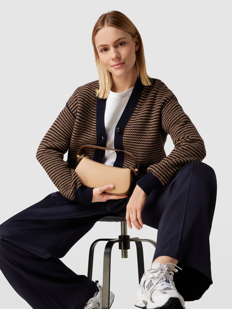 Umhängetasche mit Label-Print in beige