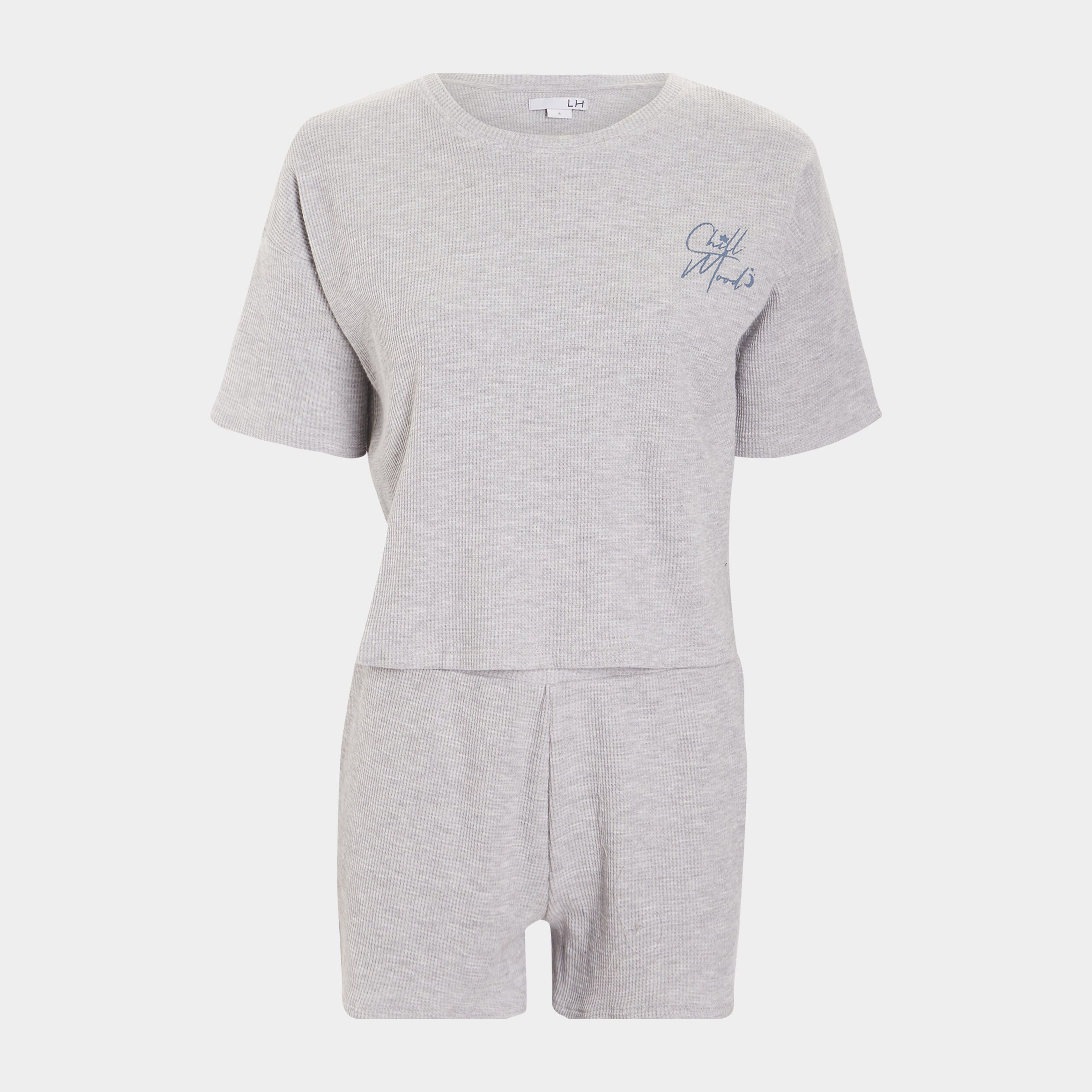 Ensemble pyjama 2 pièces en coton gris clair femme | La Halle