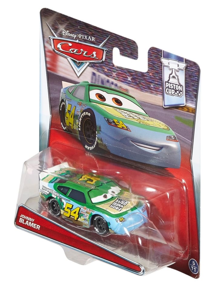 Disney Cars Fahrzeug Racing Style | Die Cast 1:55 Auto in Johnny Blamer günstig kaufen onesize