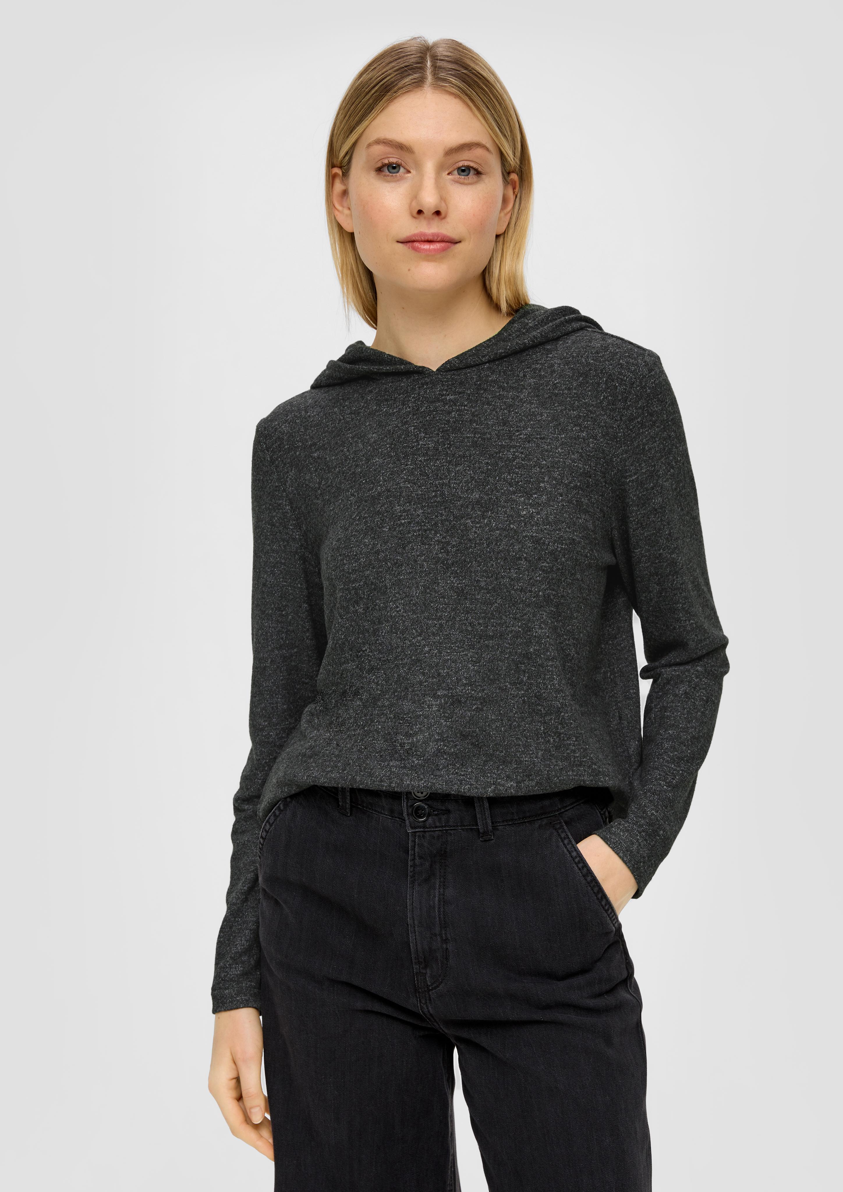 Kapuzen-Longsleeve aus Viskosemix  2139876-9898