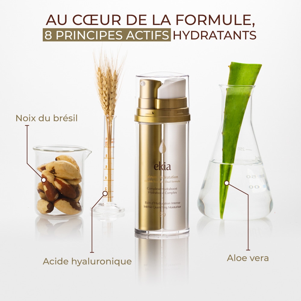 ekia Sérum hydratation double formule Concentré Double Formule - Certifié Bio