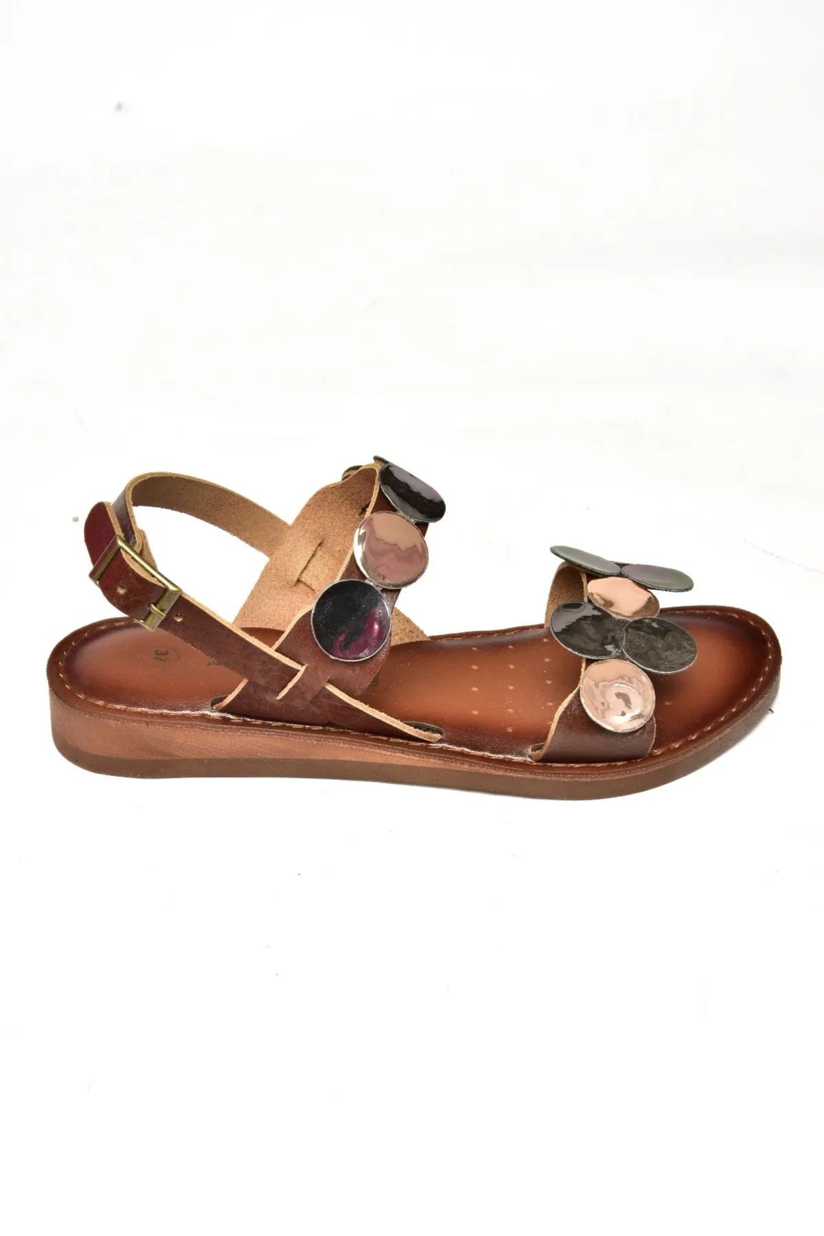Fox Shoes  Braune Damensandalen aus echtem Leder K374680603