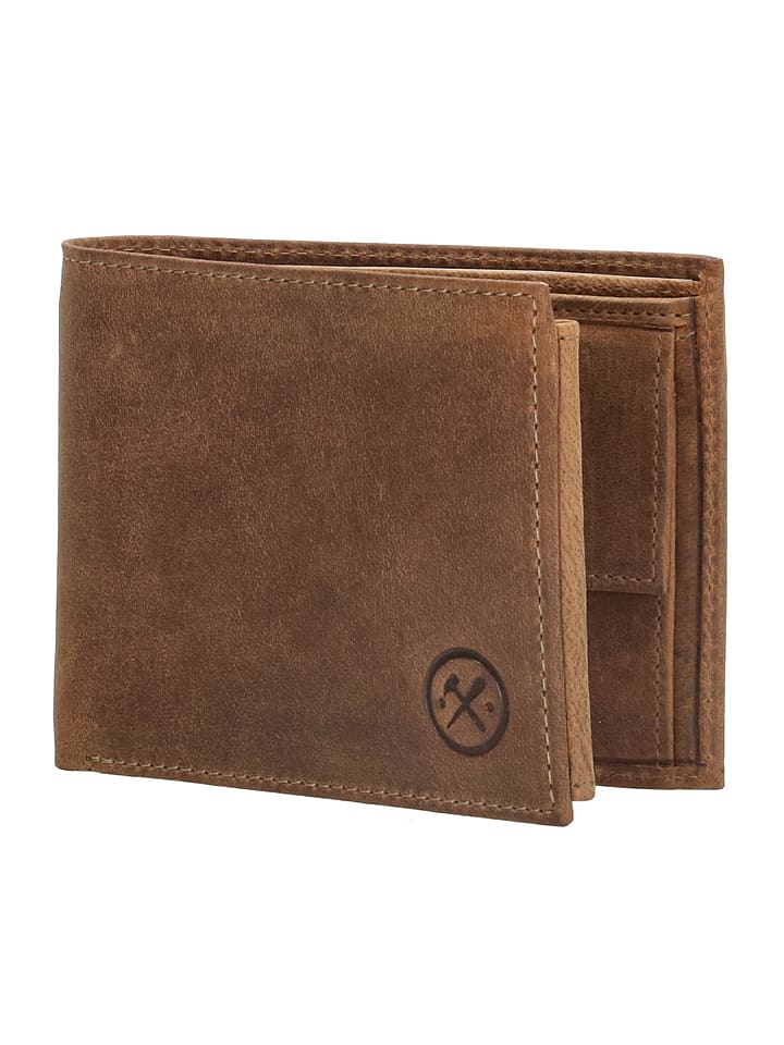 HIDE & STITCHES Leder-Geldbörse in Hellbraun - (B)12 x (H)9,5 x (T)2 cm günstig kaufen onesize