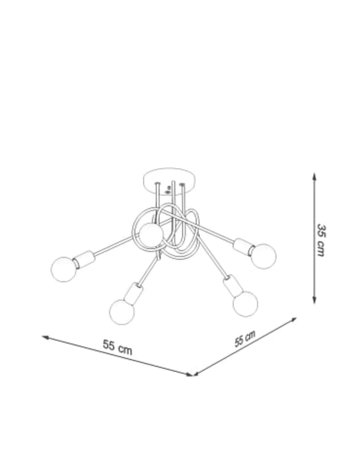 Nice Lamps Kronleuchter KNOT 5 glanzgold H 125 günstig kaufen onesize
