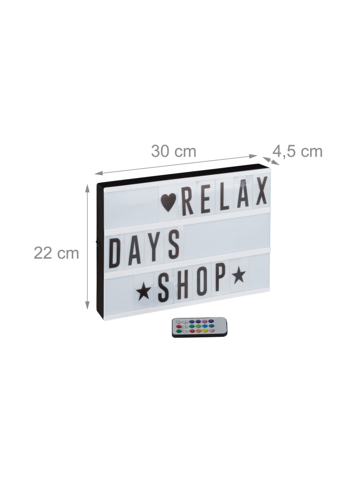 relaxdays Lightbox mit Farbwechsel in Weiß günstig kaufen onesize