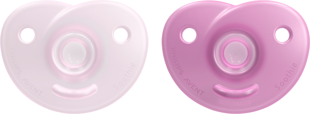 Schnuller Soothie Silikon, rosa/pink, 0-6 Monate, 2 St