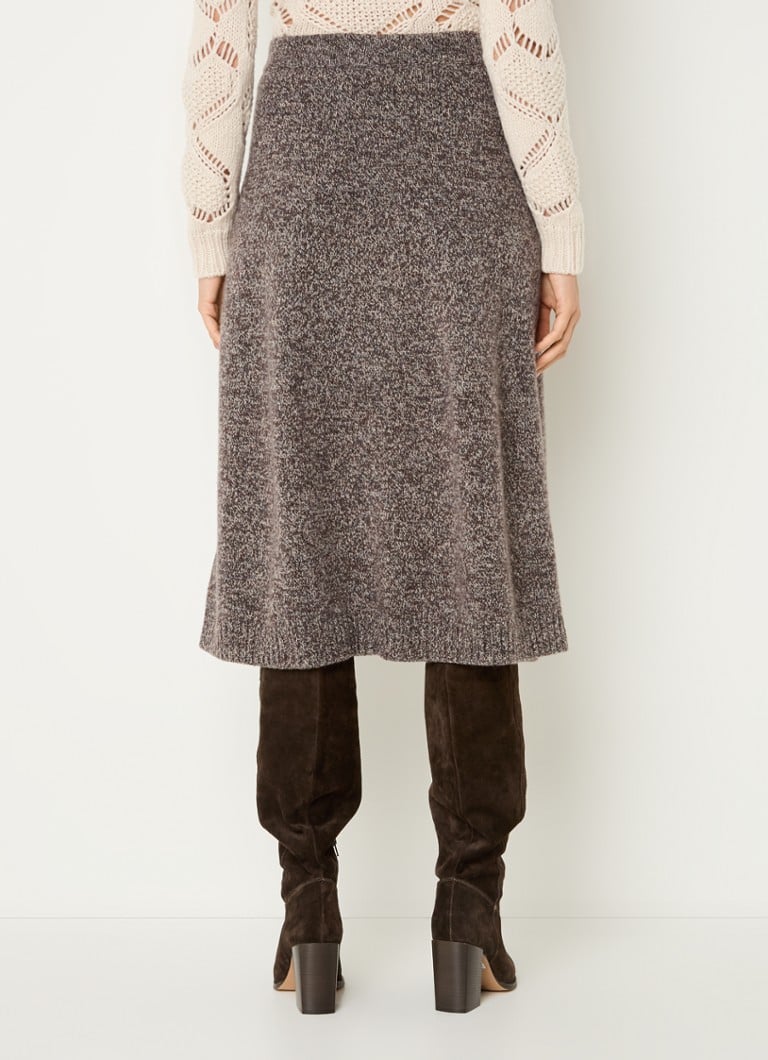 MaxMara Piega -hieno neulottu midi-hame meleeratulla villalla