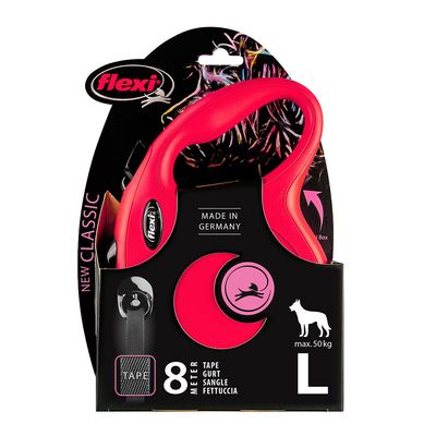 flexi New Classic Gurt-Leine L rot, 8 m