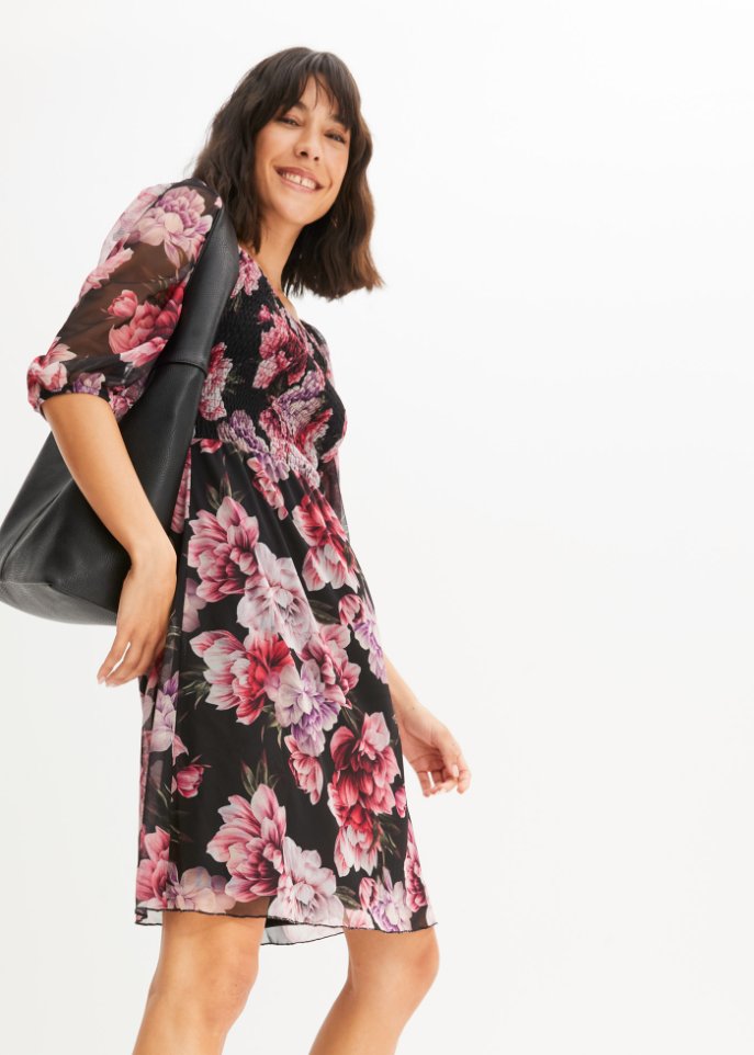 bedrucktes Mesh-Kleid