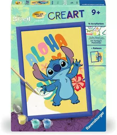 CreArt Disney Stitch - Malen nach Zahlen für Kinder ab 9 Jahren