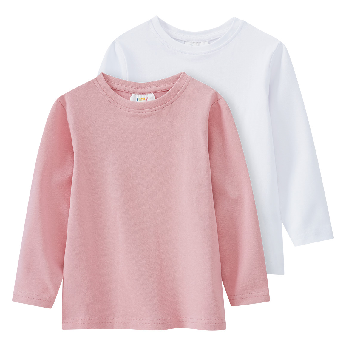 2 Mädchen Langarmshirts im Basic-Style