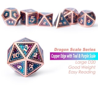 Metal & Enamel Dice Set Mermaid (7)