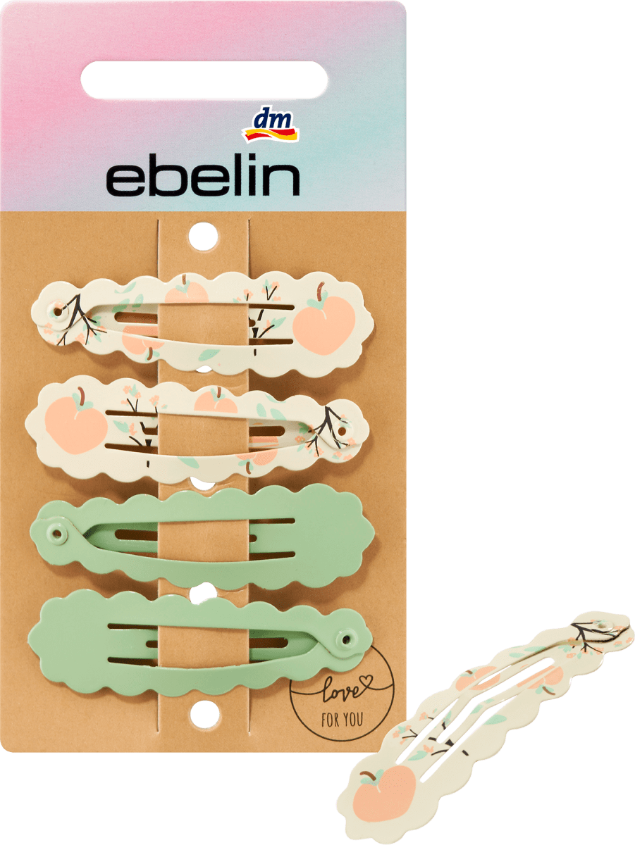Kinder-Haarclips gewellt Pfirsich, 4 St