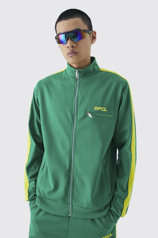 Lockere Trikot-Trainingsjacke mit Reißverschluss-Detail
