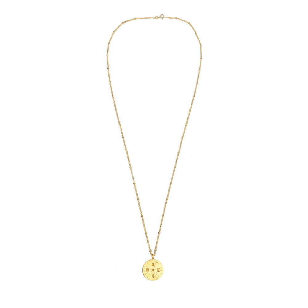 Elli Elli Collier Plaquette Boussole Pendentif Filigrane Vintage Look Collier Femme -  Bijoux