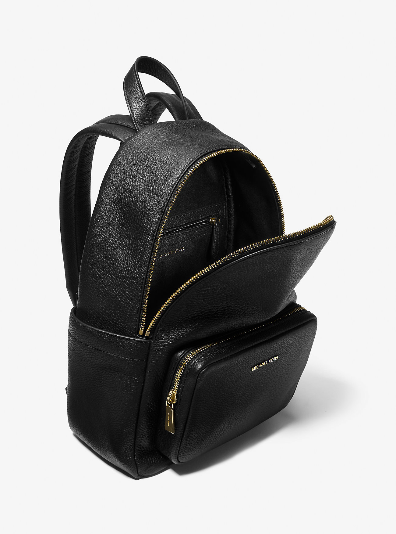 Tanner Medium Pebbled Leather Backpack - SVART