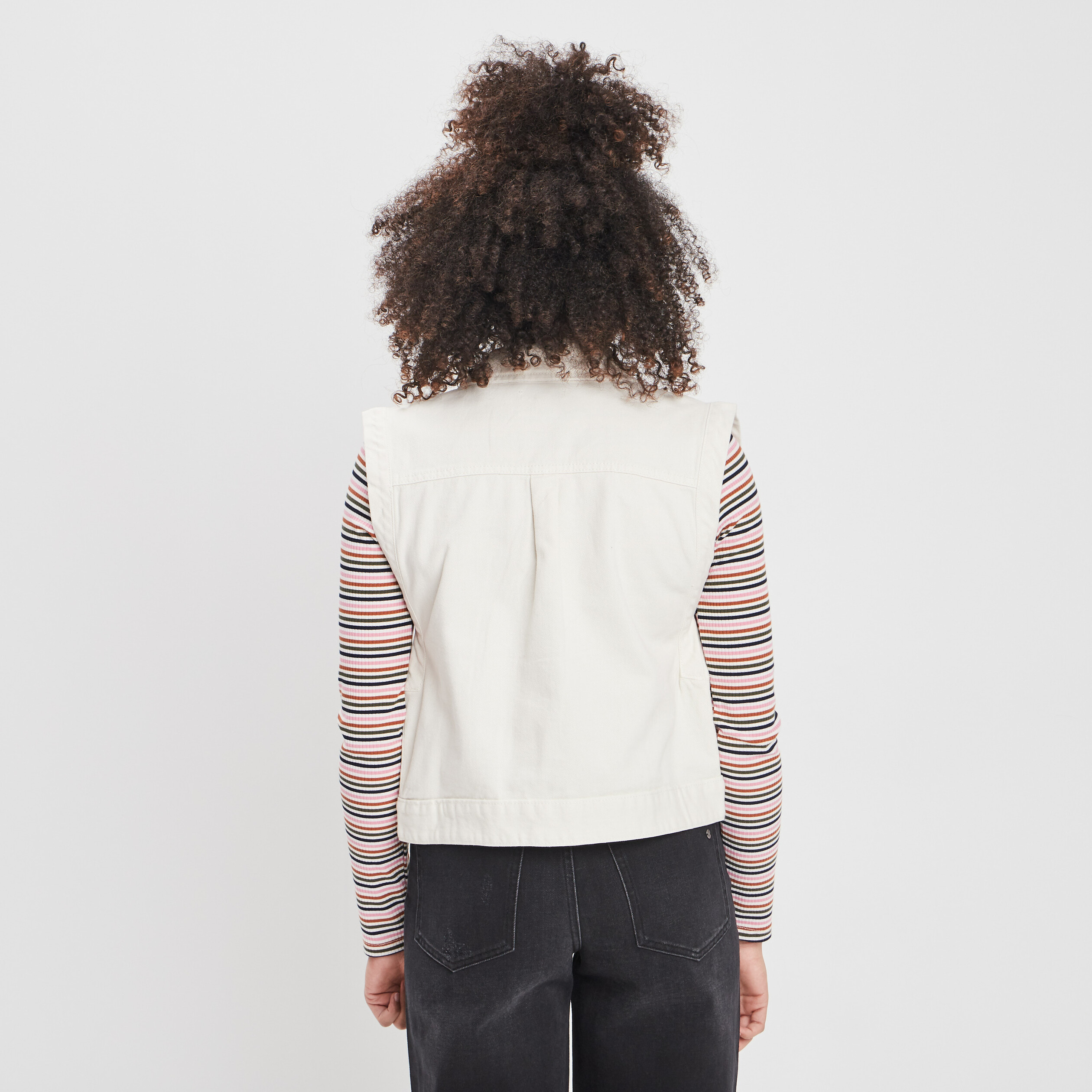 Veste droite sans manches blanc femme | La Halle