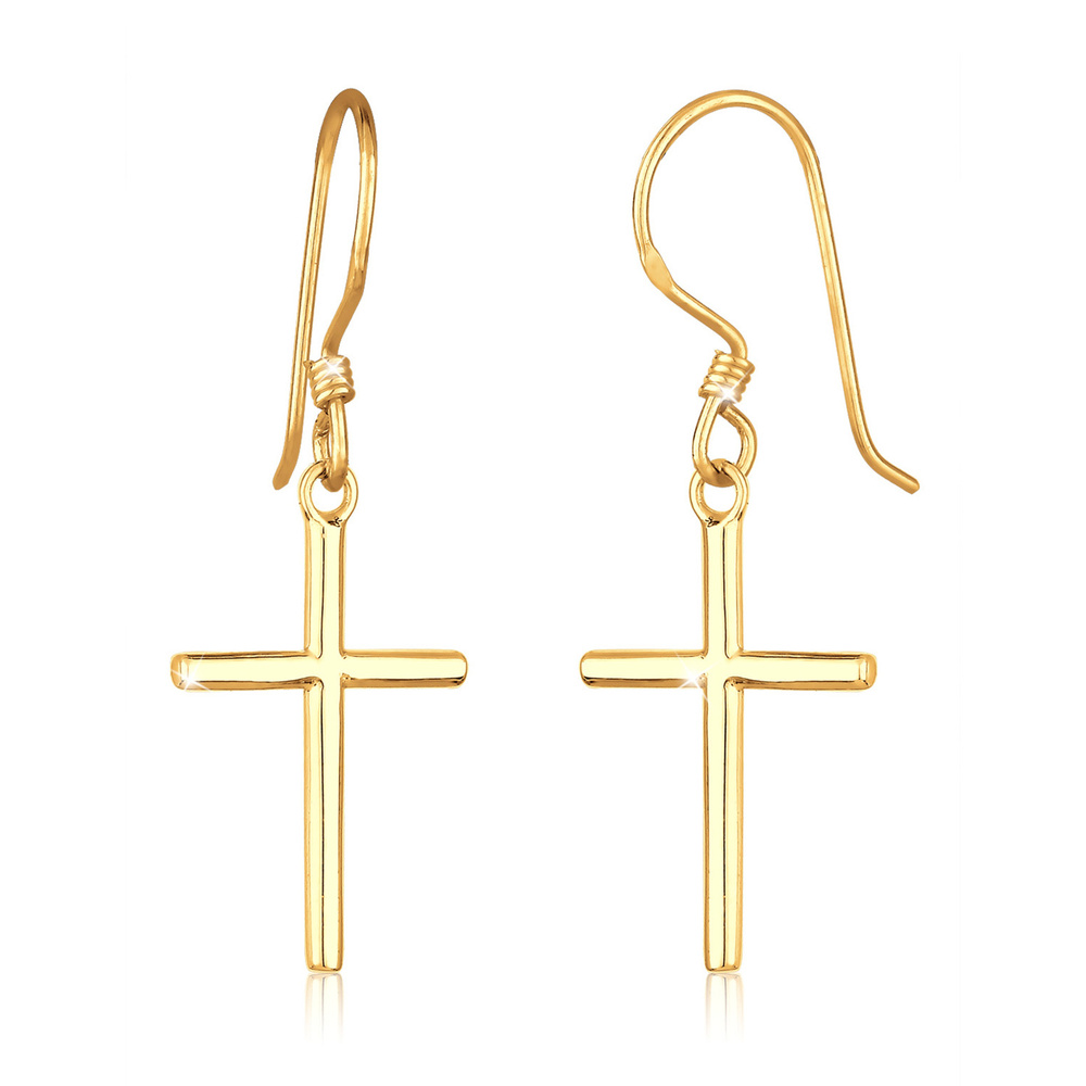 Elli Elli Boucles d'Oreilles Femmes Pendentif d'oreilles Croix en Argent Sterling 925  Boucles d'oreilles