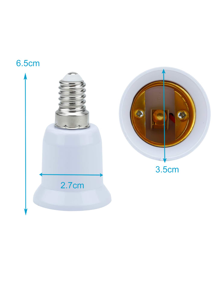 Intirilife 4er Set Lampenadapter E14 auf E27 in WEISS günstig kaufen onesize