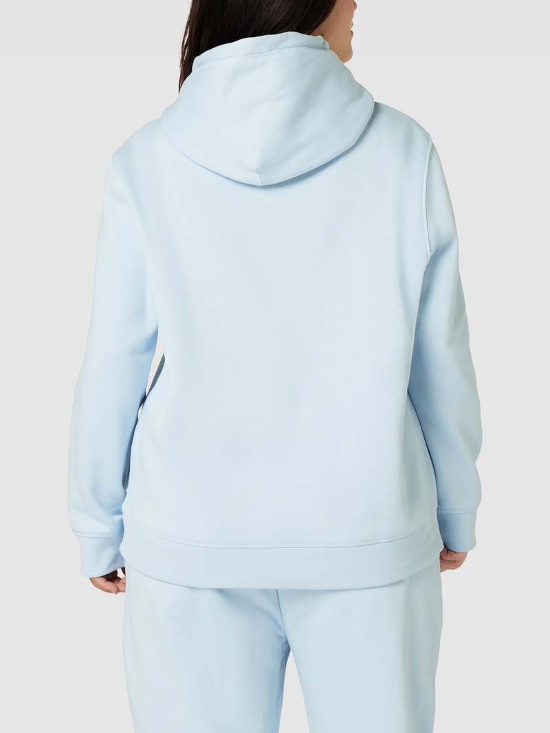 PLUS SIZE Hoodie mit Label-Stitching in hellblau
