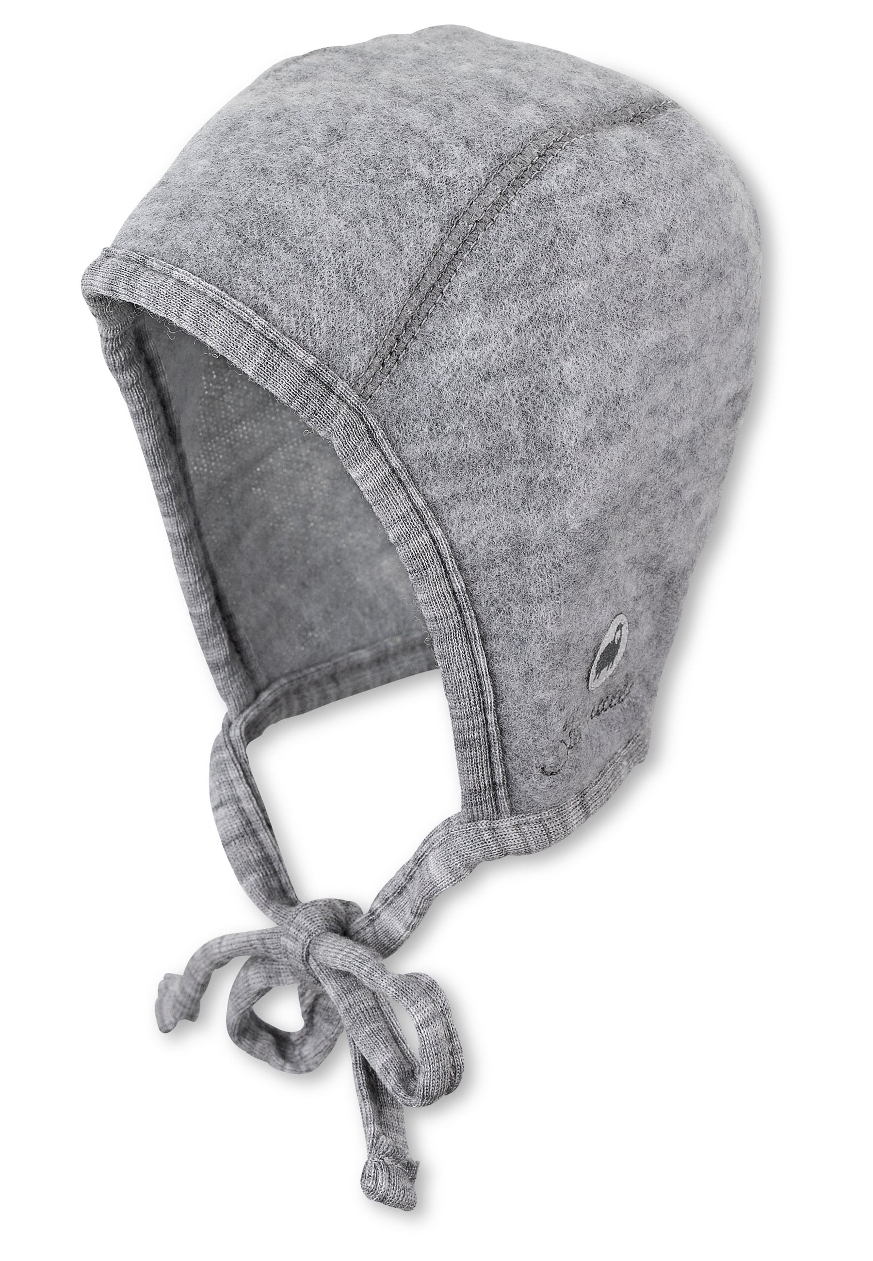Häubchen aus Wolle (Merino) mit Bindeband
