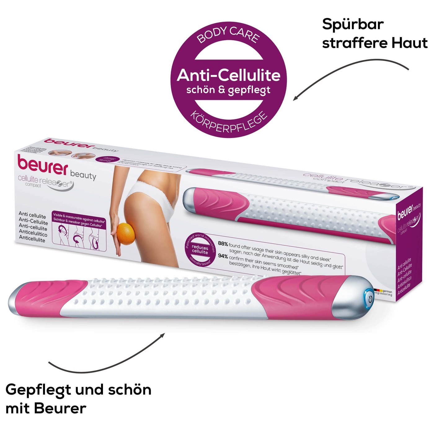 Beurer cellulite releaZer® compact-Kompaktes Cellulite Massage Gerät reduziert Cellulite wissenschaftlich belegt