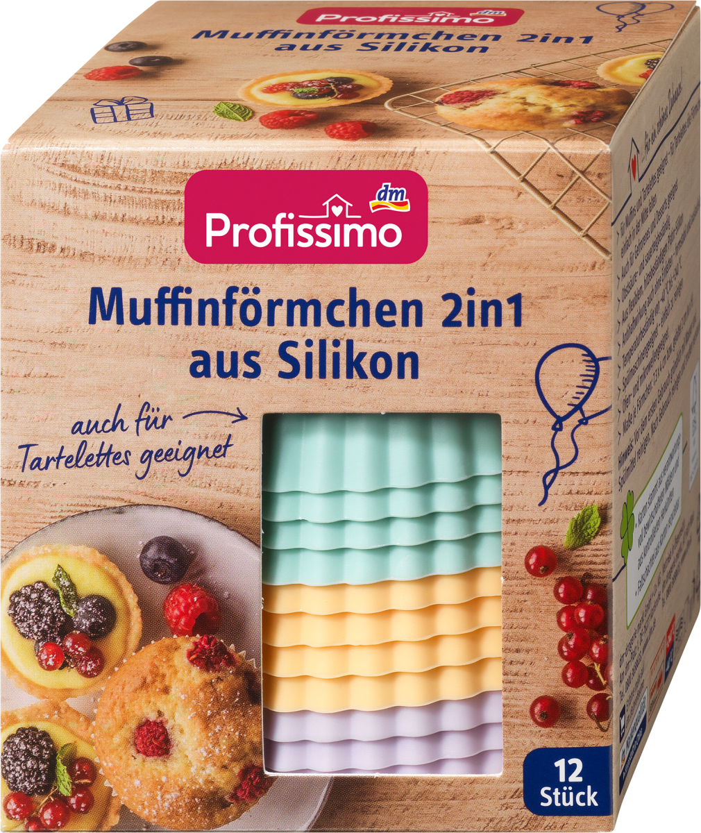 Muffinförmchen 2in1 aus Silikon, 12 St