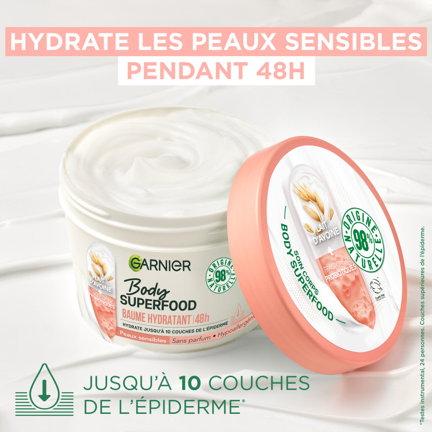 Garnier Body Superfood Baume hydratant Lait d'Avoine et Probiotiques