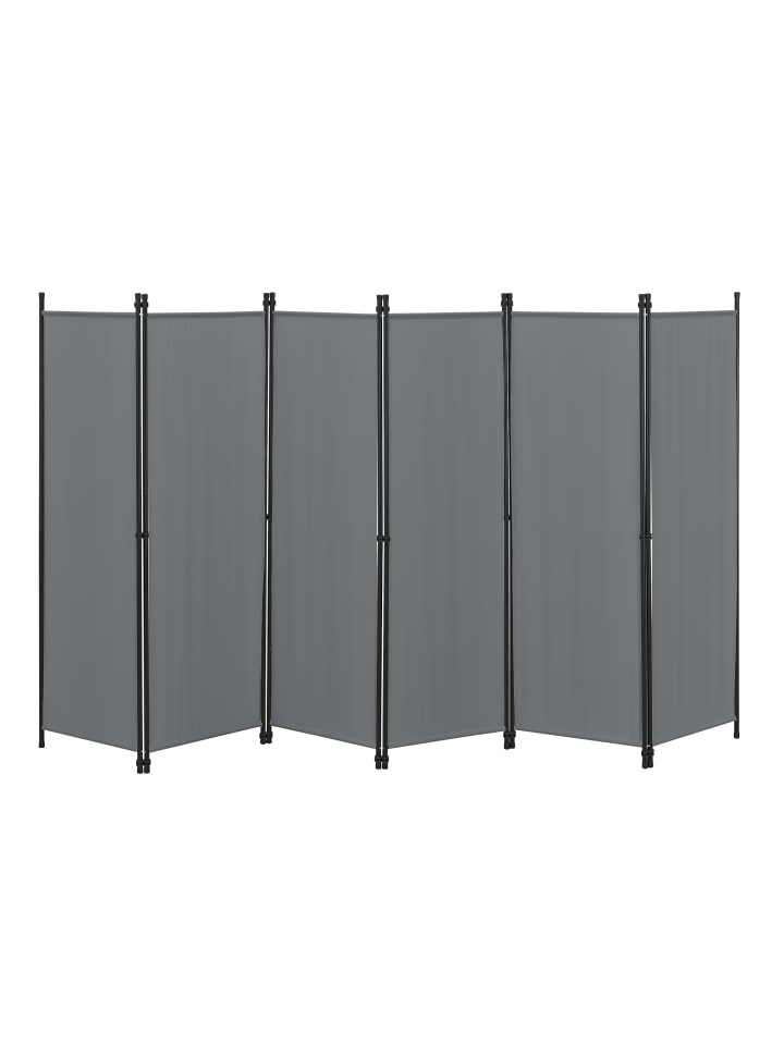 en.casa Raumteiler Huesca - 6-teilig in Grau (H)171cm (B)300cm günstig kaufen onesize