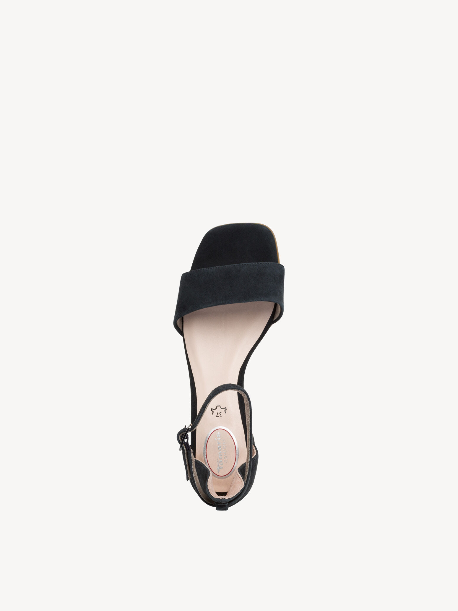 Sandale à talon en cuir - bleu